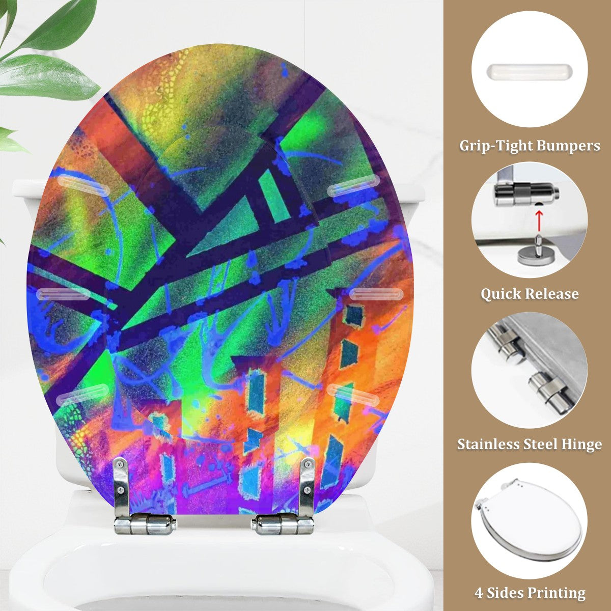 Gavin Scott Round Toilet Seat w/Matching Soft-close Lid (O-Shape)