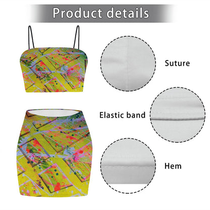 Gavin Scott Crop Tank Top & Mini Skirt Set (Femme S-4XL)