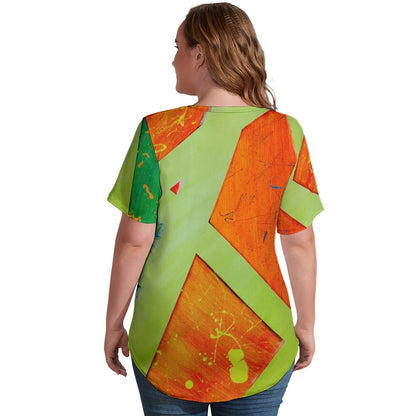 Gavin Scott Ice Silk V-Neck Short-sleeve Shirt (Femme S-5XL)