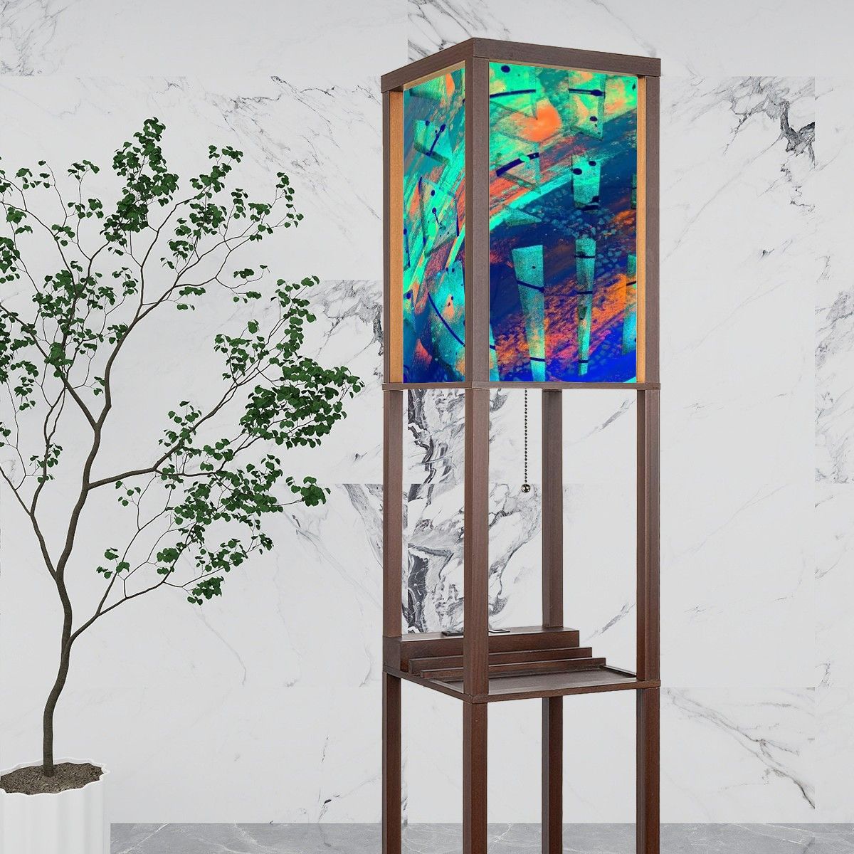 Gavin Scott Floor Lamp with Shelves (2 Colors)