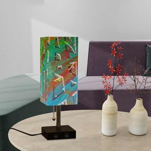 Gavin Scott Square Table Lamp with two USB Ports