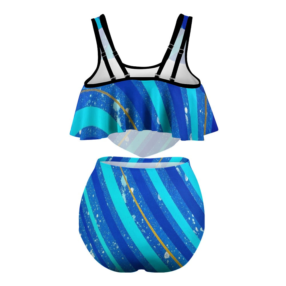 Gavin Scott Ruffled Two Piece Swimsuit (Femme XL-4XL)