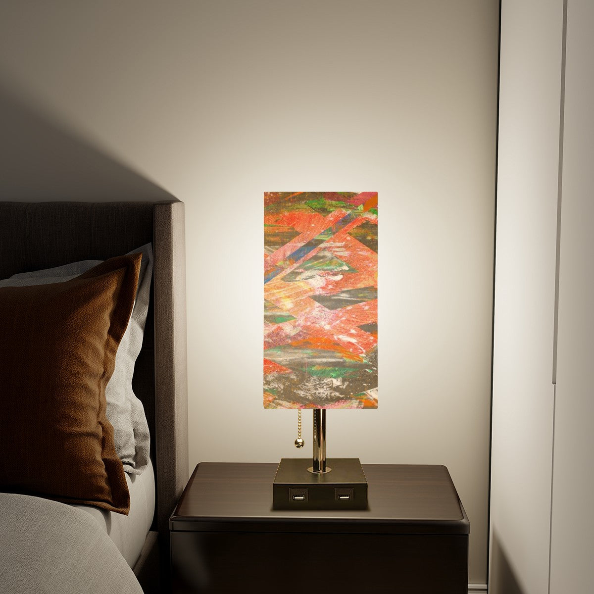 Gavin Scott Square Table Lamp with USB Port