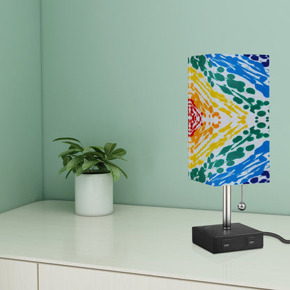 Gavin Scott Square Table Lamp with two USB Ports