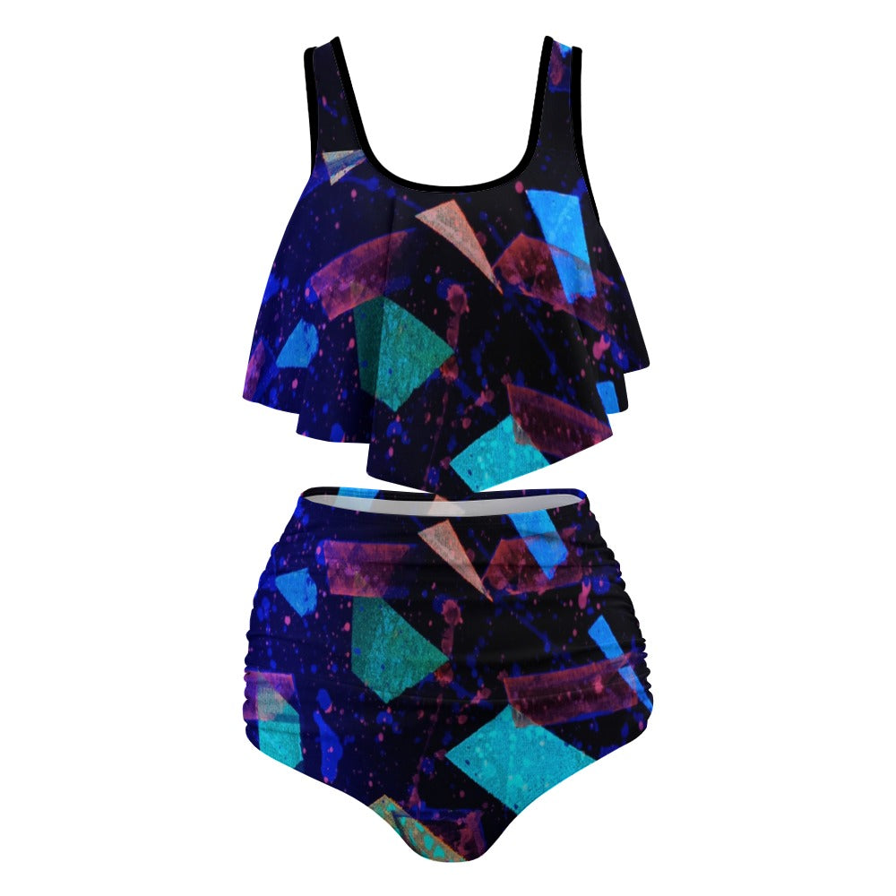 Gavin Scott Ruffled Two Piece Swimsuit (Femme XL-4XL)