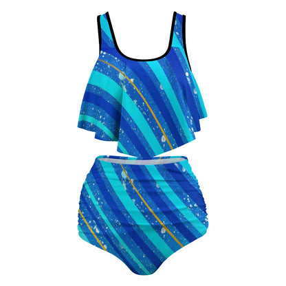 Gavin Scott Ruffled Two Piece Swimsuit (Femme XL-4XL)