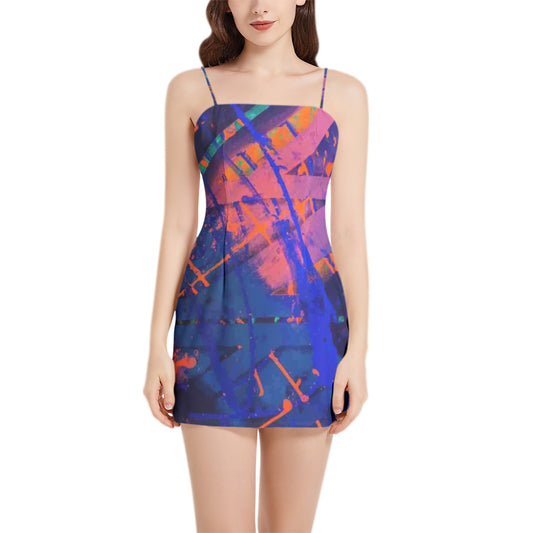 Gavin Scott Sleeveless Spaghetti Strap Mini Dress (Femme XS-3XL)