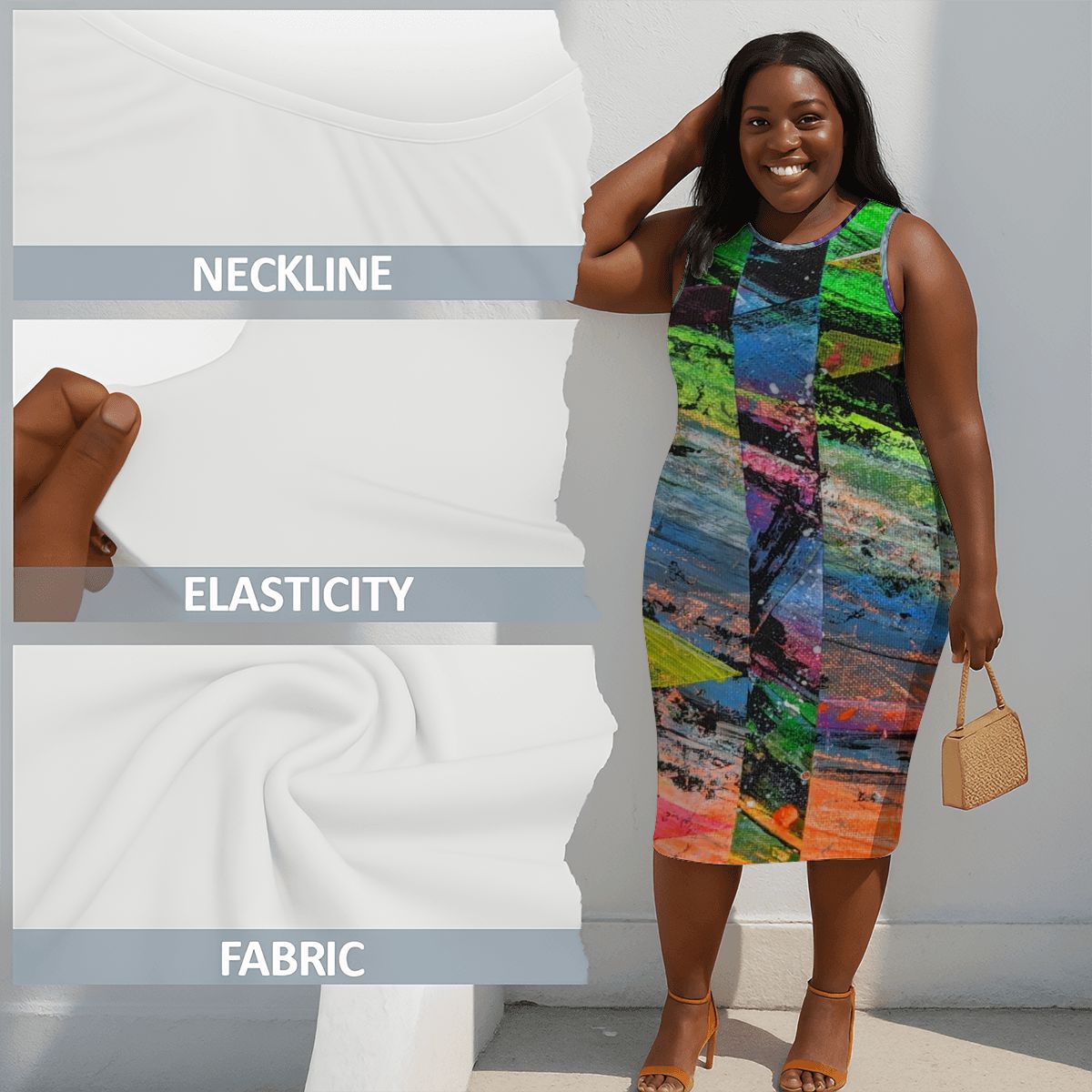 Gavin Scott Sleeveless Bodycon Dress (Femme L-4XL)