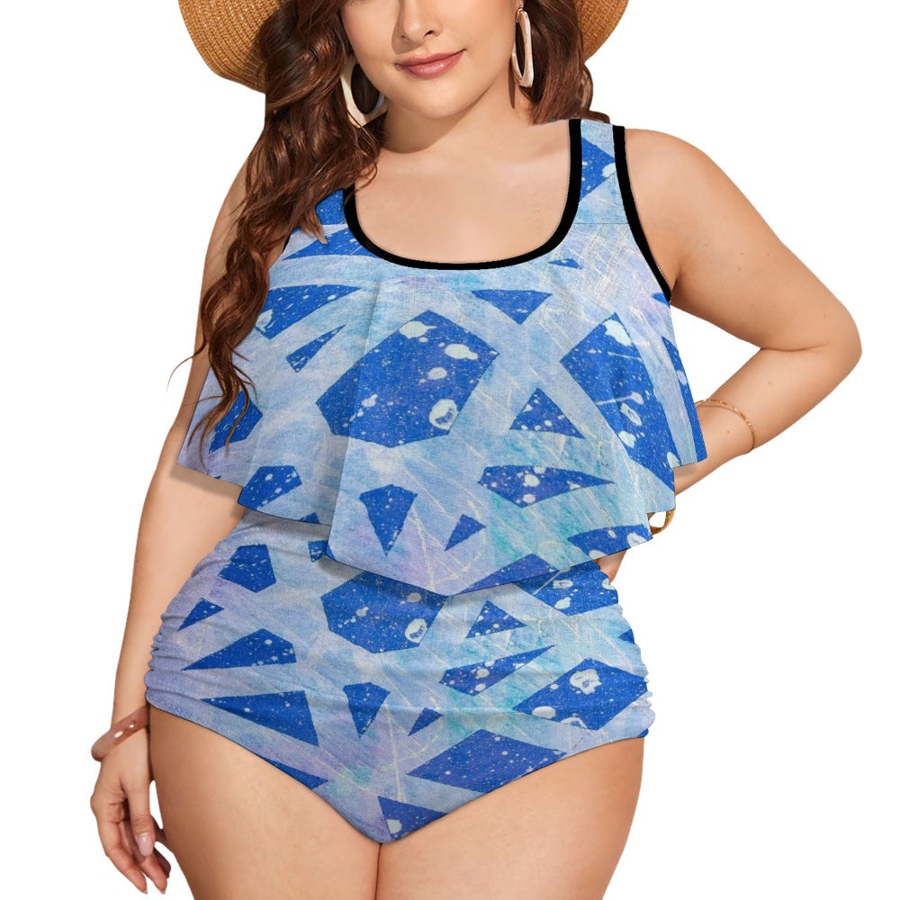 Gavin Scott Ruffled Two Piece Swimsuit (Femme XL-4XL)