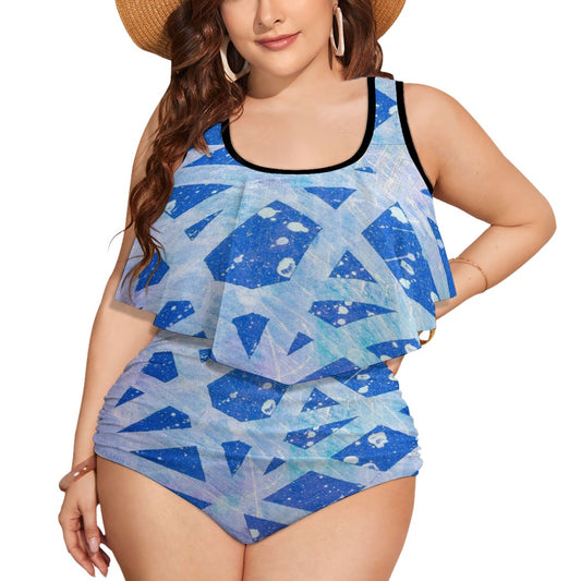 Gavin Scott Ruffled Two Piece Swimsuit (Femme XL-4XL)