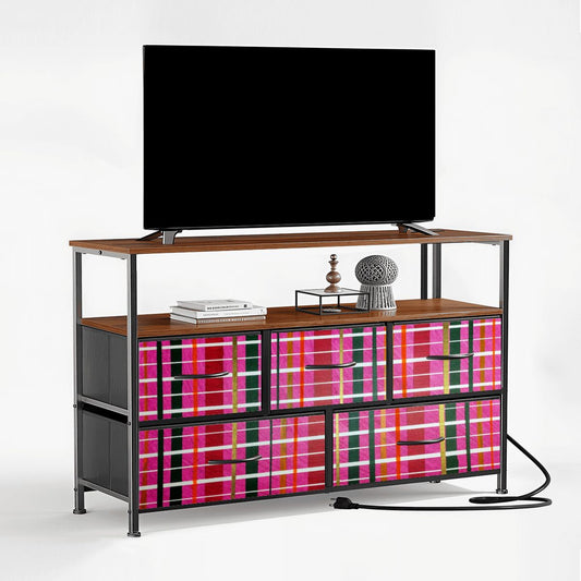 Gavin Scott TV Stand w/5 Drawer Dresser & Charging Station