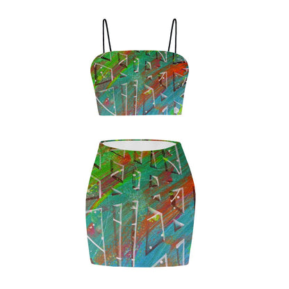 Gavin Scott Crop Tank Top & Mini Skirt Set (Femme S-4XL)