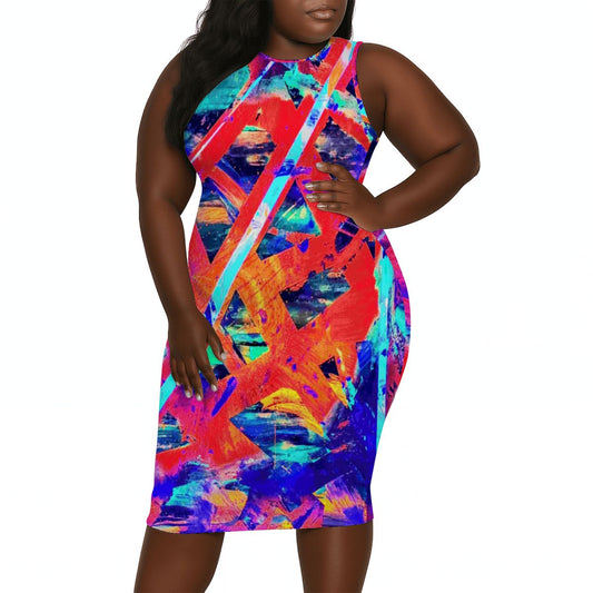 Gavin Scott Sleeveless Bodycon Dress (Femme L-4XL)