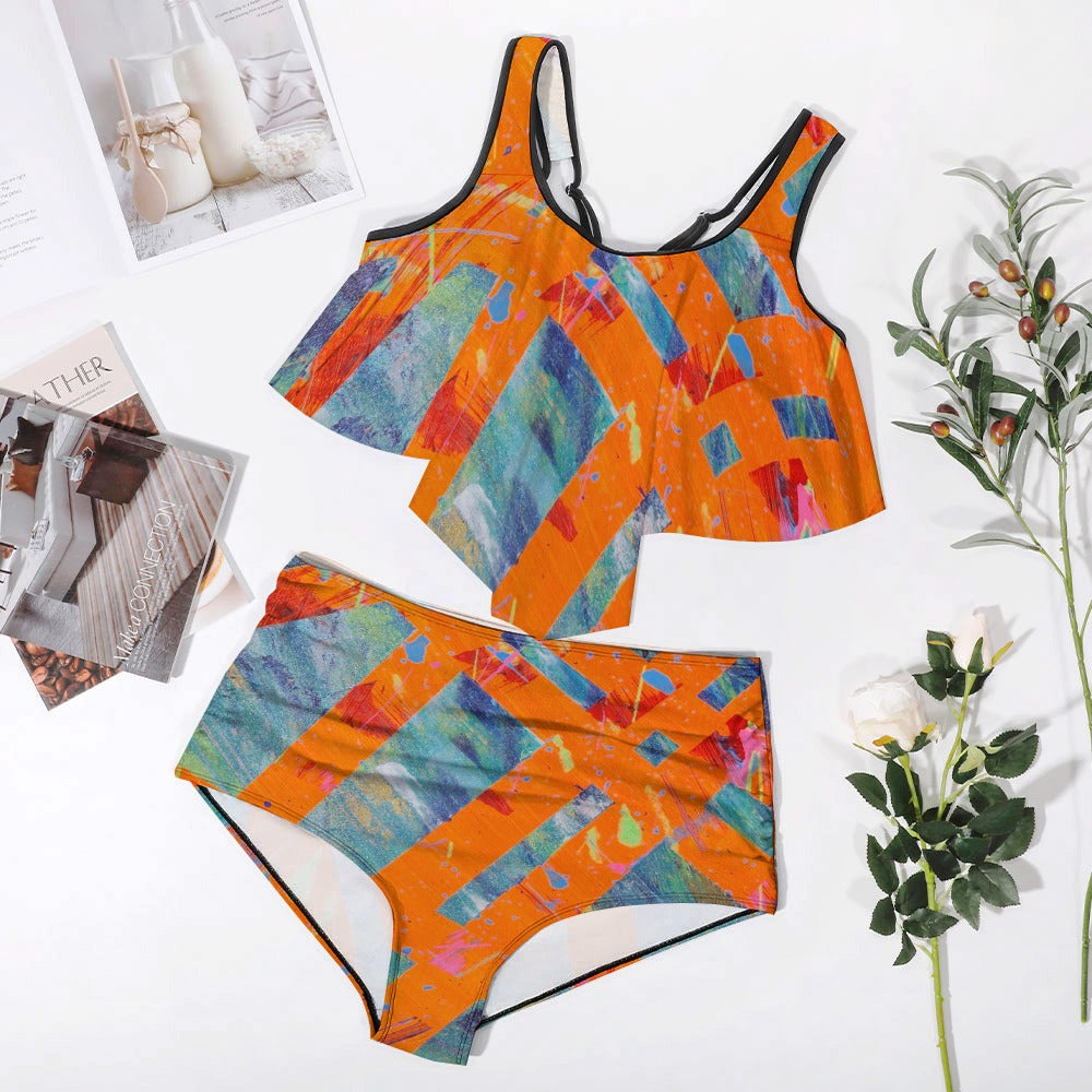 Gavin Scott Ruffled Two Piece Swimsuit (Femme XL-4XL)