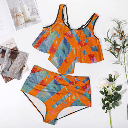 Gavin Scott Ruffled Two Piece Swimsuit (Femme XL-4XL)