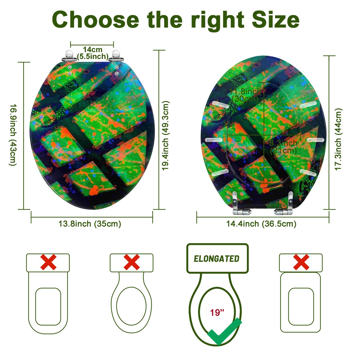 Gavin Scott Elongated Toilet Seat w/Matching Soft-close Lid (V-Shape)