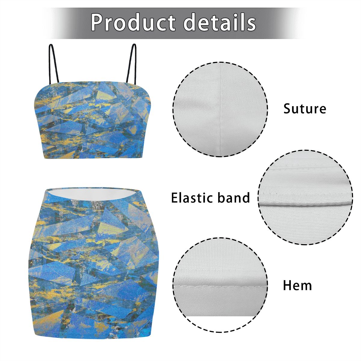 Gavin Scott Crop Tank Top & Mini Skirt Set (Femme S-4XL)