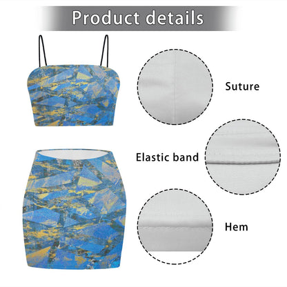 Gavin Scott Crop Tank Top & Mini Skirt Set (Femme S-4XL)