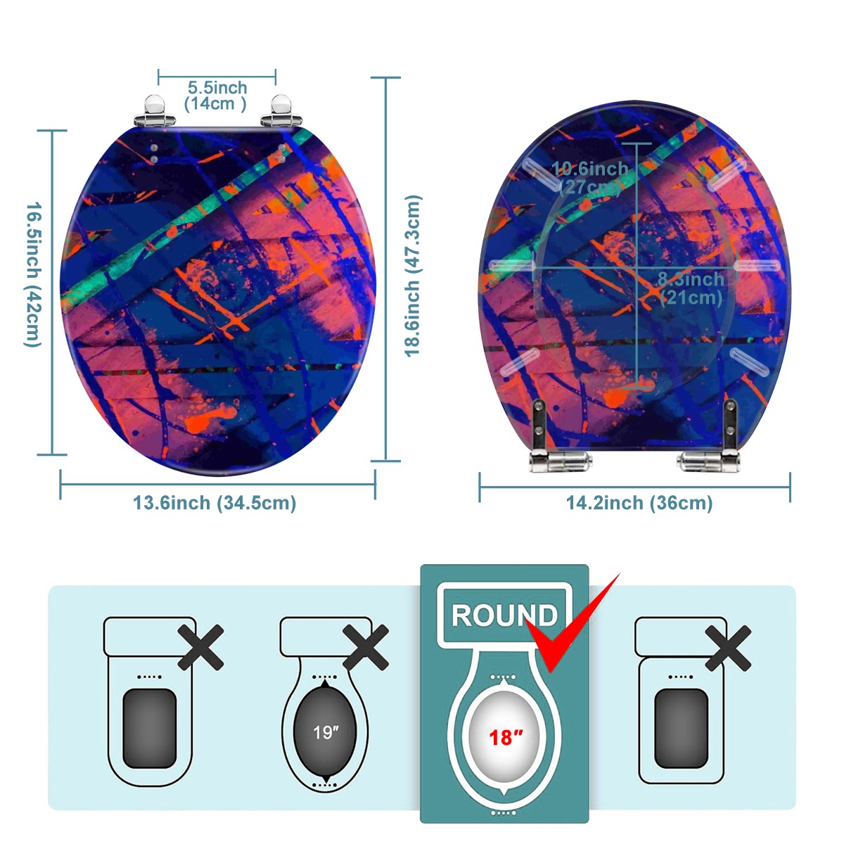 Gavin Scott Universal Toilet Seat w/Matching Soft-close Lid