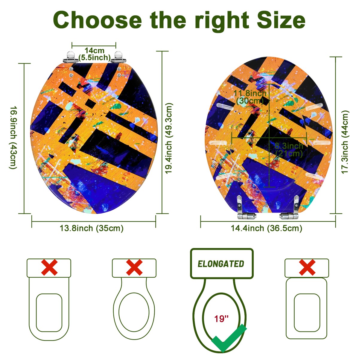 Gavin Scott Elongated Toilet Seat w/Matching Soft-close Lid (V-Shape)