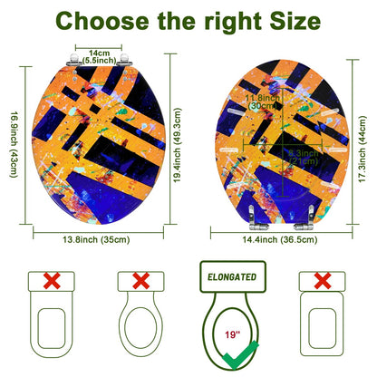 Gavin Scott Elongated Toilet Seat w/Matching Soft-close Lid (V-Shape)