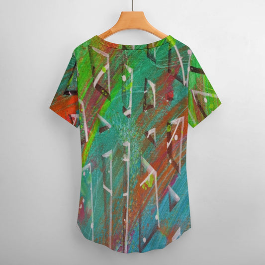 Gavin Scott Ice Silk V-Neck Short-sleeve Shirt (Femme S-5XL)