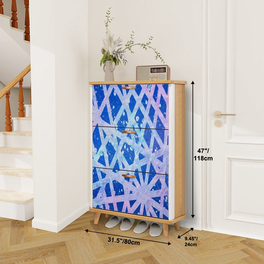 Gavin Scott Wood & Leather Shoe Cabinet