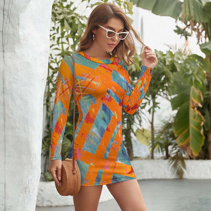 Gavin Scott Long Sleeve Bodycon Dress (Femme S-2XL)