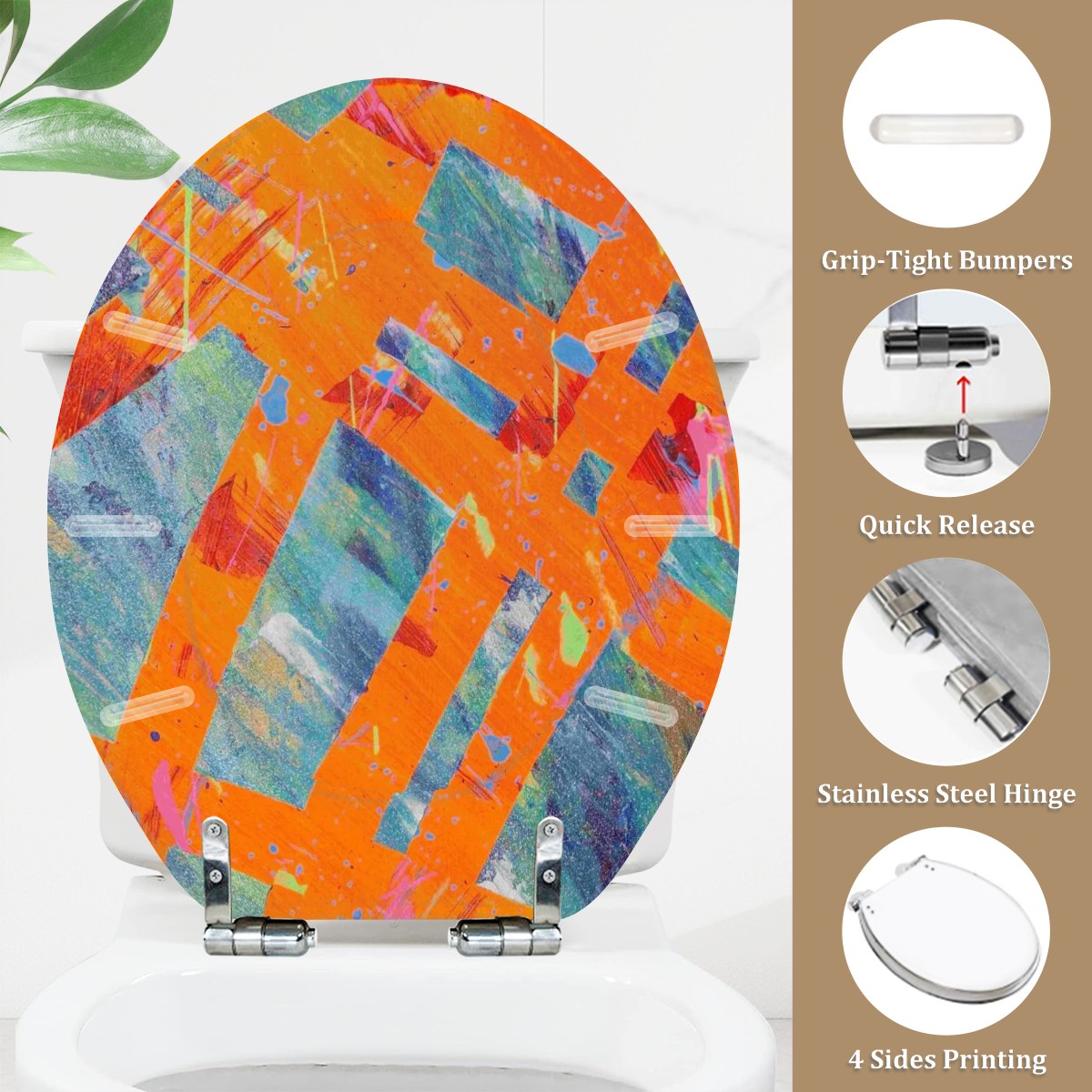 Gavin Scott Round Toilet Seat w/Matching Soft-close Lid (O-Shape)