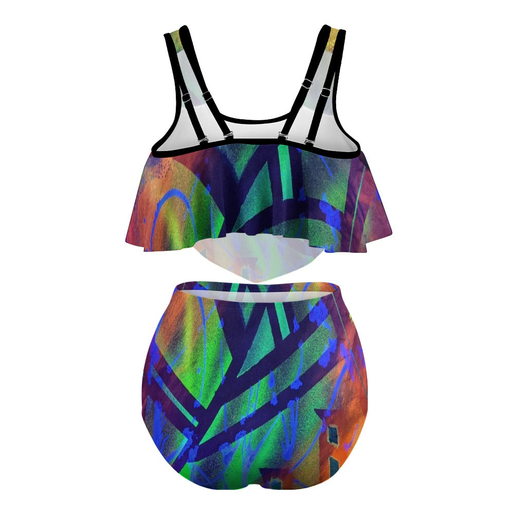 Gavin Scott Ruffled Two Piece Swimsuit (Femme XL-4XL)