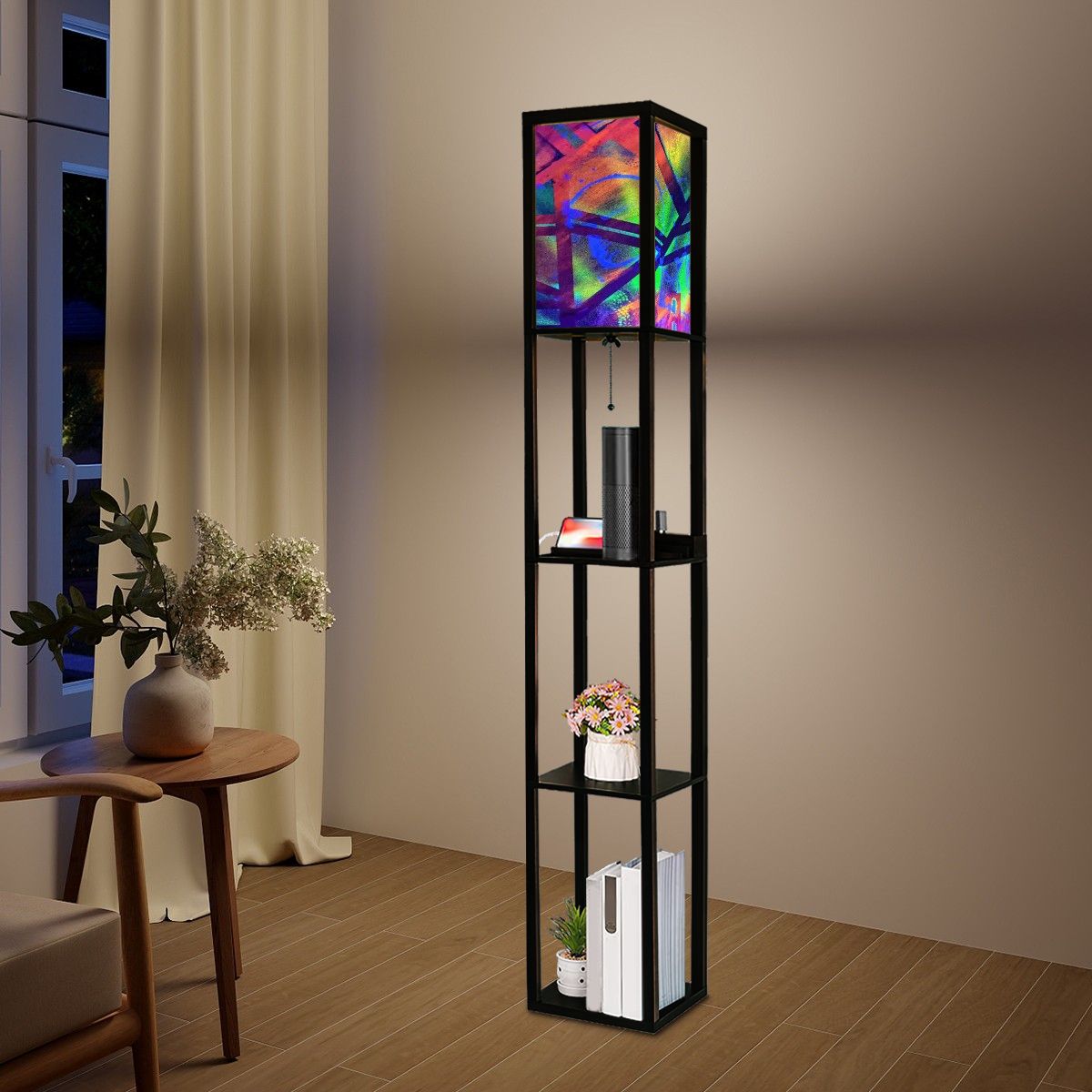 Gavin Scott Floor Lamp with Shelves (2 Colors)