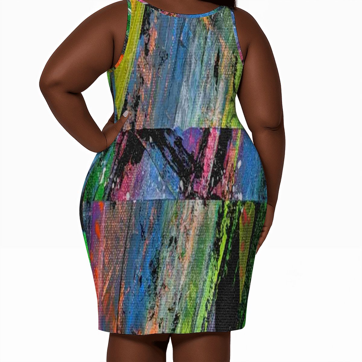 Gavin Scott Sleeveless Bodycon Dress (Femme L-4XL)