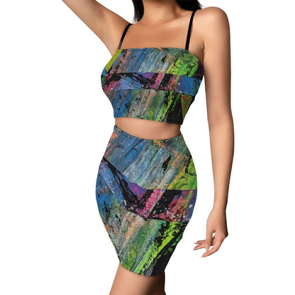 Gavin Scott Crop Tank Top & Mini Skirt Set (Femme S-4XL)