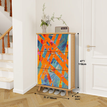 Gavin Scott Wood & Leather Shoe Cabinet