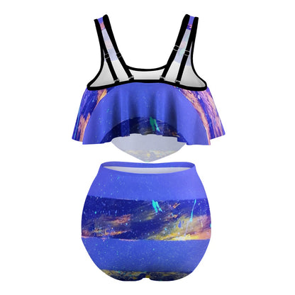 Gavin Scott Ruffled Two Piece Swimsuit (Femme XL-4XL)