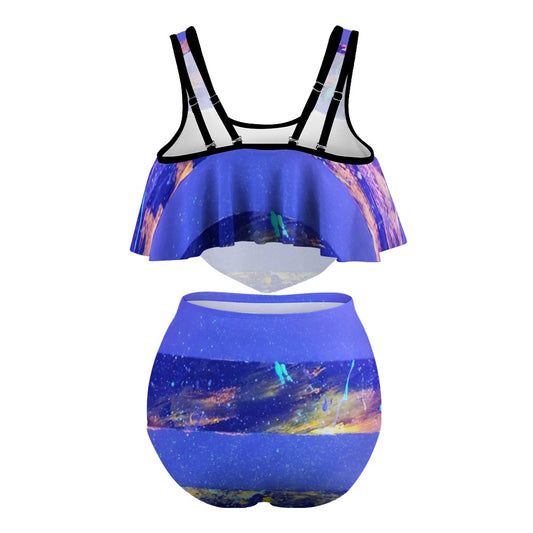 Gavin Scott Ruffled Two Piece Swimsuit (Femme XL-4XL)
