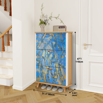 Gavin Scott Wood & Leather Shoe Cabinet