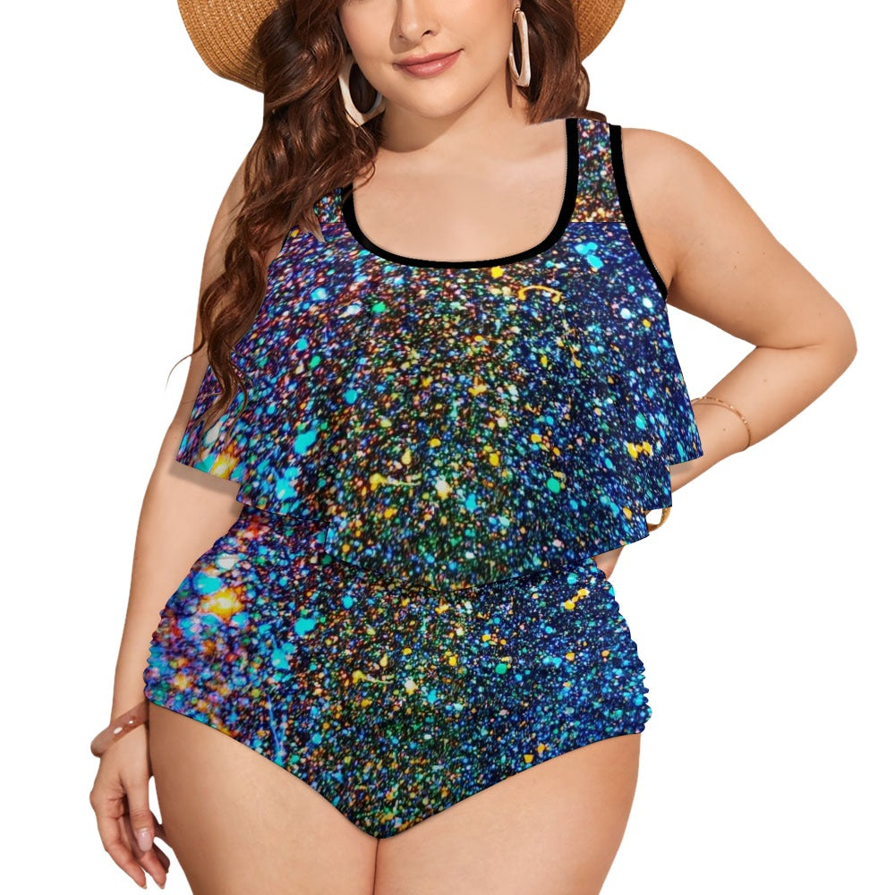 Gavin Scott Ruffled Two Piece Swimsuit (Femme XL-4XL)