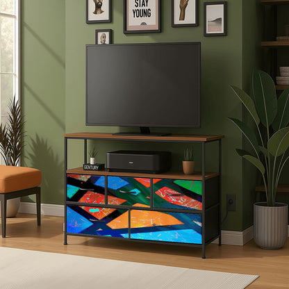 Gavin Scott TV Stand w/5 Drawer Dresser & Charging Station