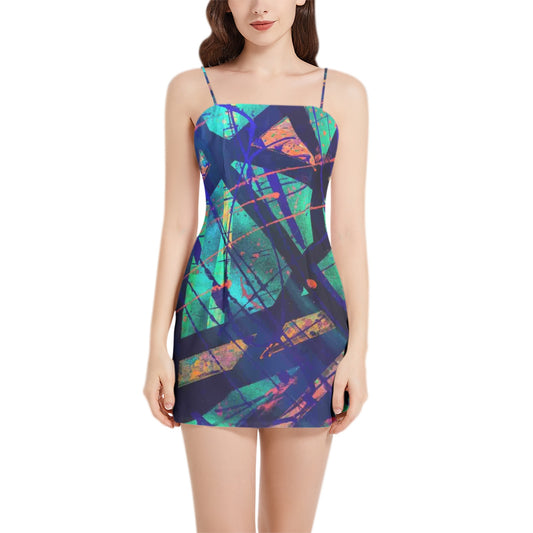 Gavin Scott Sleeveless Spaghetti Strap Mini Dress (Femme XS-3XL)