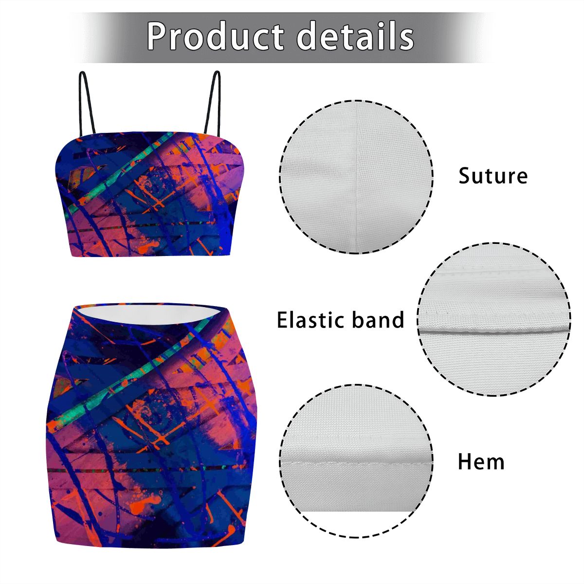 Gavin Scott Crop Tank Top & Mini Skirt Set (Femme S-4XL)