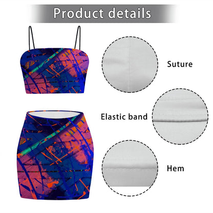 Gavin Scott Crop Tank Top & Mini Skirt Set (Femme S-4XL)