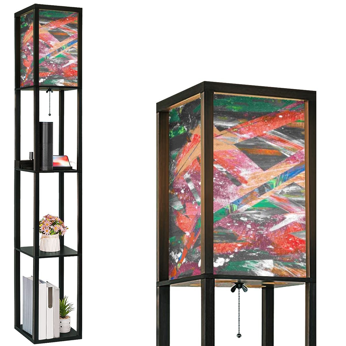 Gavin Scott Floor Lamp with Shelves (2 Colors)