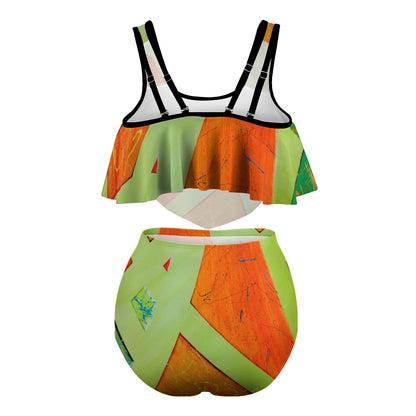 Gavin Scott Ruffled Two Piece Swimsuit (Femme XL-4XL)
