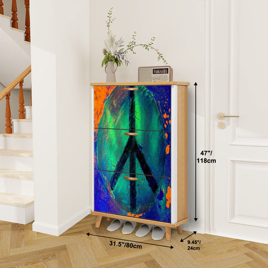 Gavin Scott Wood & Leather Shoe Cabinet