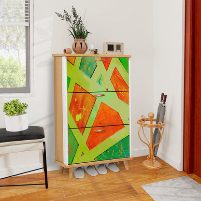 Gavin Scott Wood & Leather Shoe Cabinet