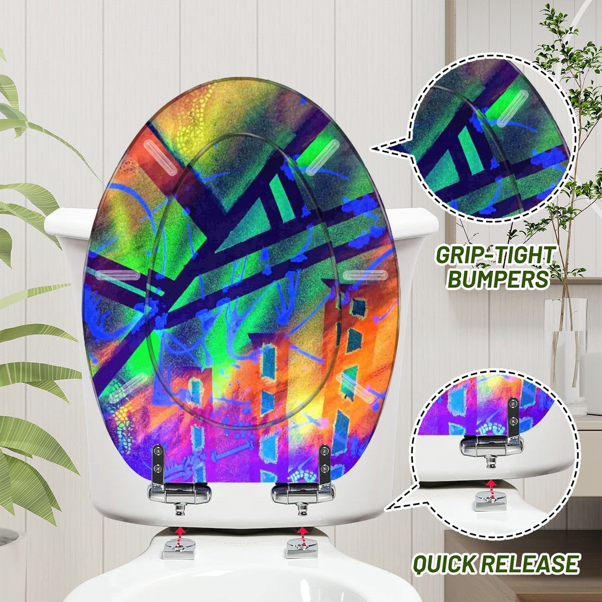 Gavin Scott Elongated Toilet Seat w/Matching Soft-close Lid (V-Shape)