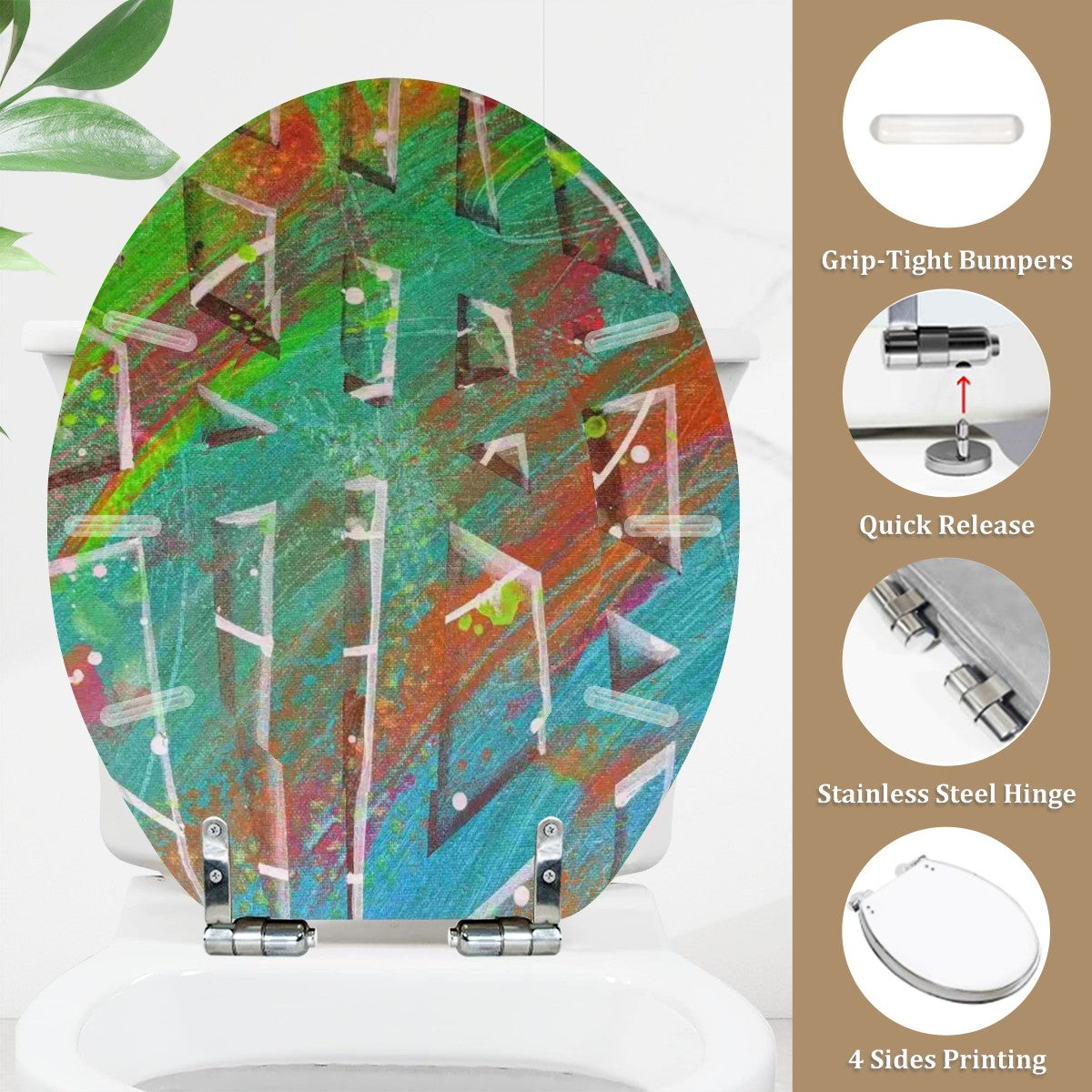 Gavin Scott Round Toilet Seat w/Matching Soft-close Lid (O-Shape)