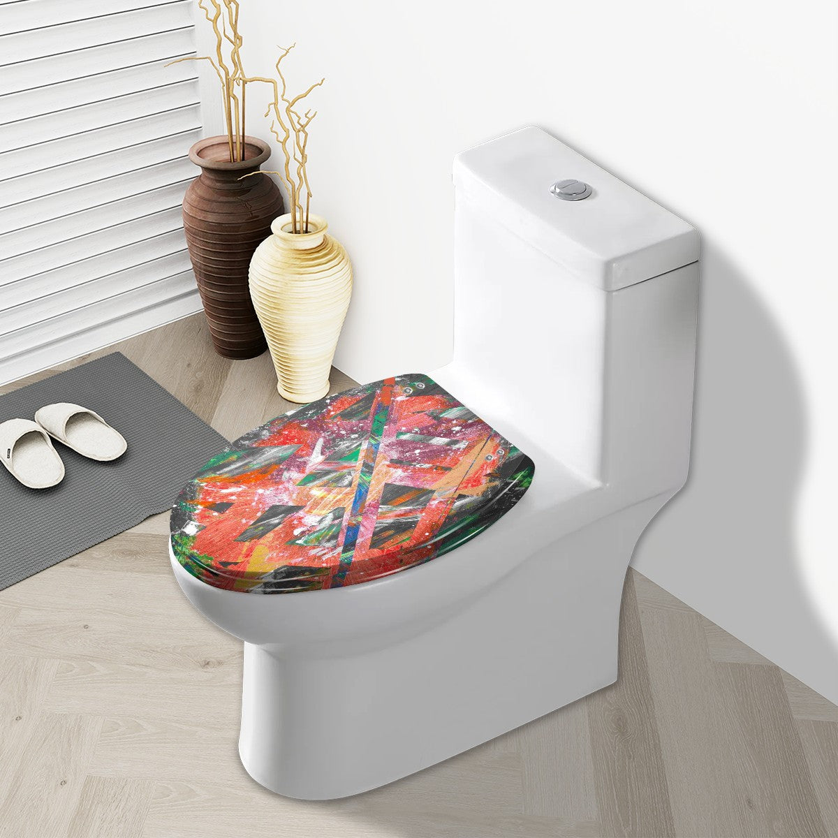 Gavin Scott Elongated Toilet Seat w/Matching Soft-close Lid (V-Shape)