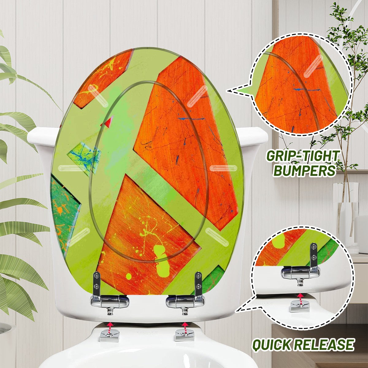 Gavin Scott Elongated Toilet Seat w/Matching Soft-close Lid (V-Shape)